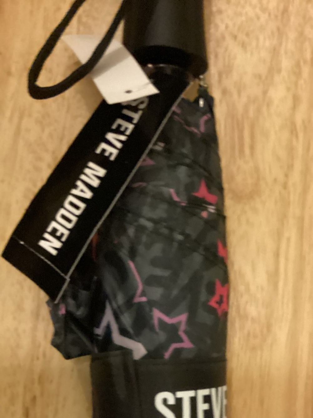 Steve Madden Star Pattern Purple Umbrella Auto Open 42” - Picture 5 of 6